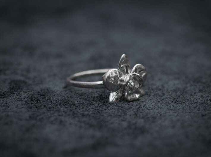 Petite Orchid Ring- US Size 5 3d printed 