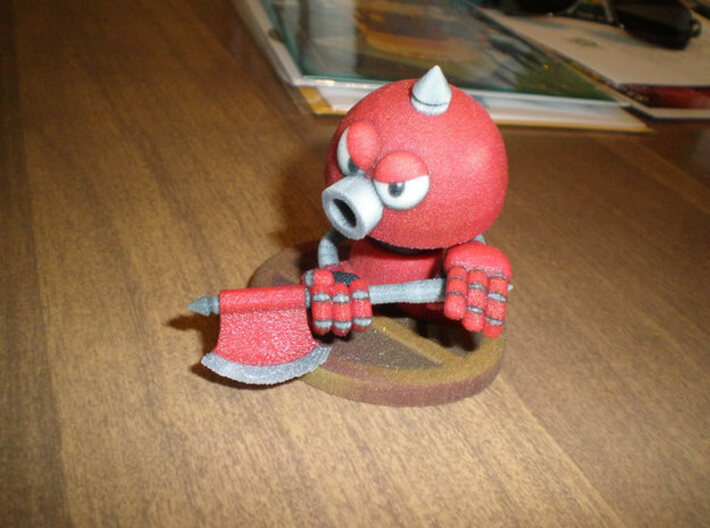 Axe Robot Red 3d printed Please note I have brightened the textures and enlarged the model since I printed this one.