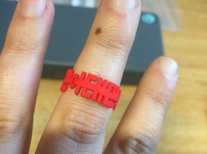 Taemin Ring 3d printed Size 5 in Red Processed Versatile Plastic