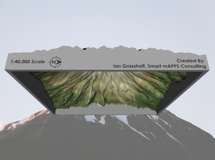 Mt. Taranaki Map, New Zealand - 6" 3d printed 