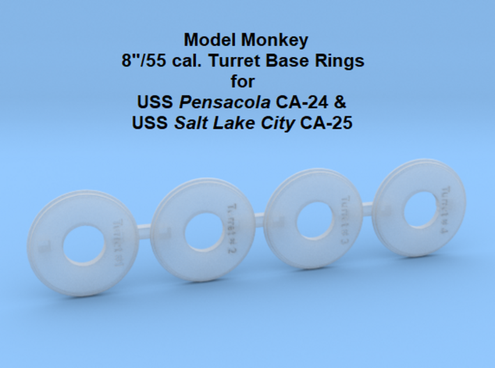 1/700 Pensacola &amp; Salt Lake City Base Rings 3d printed
