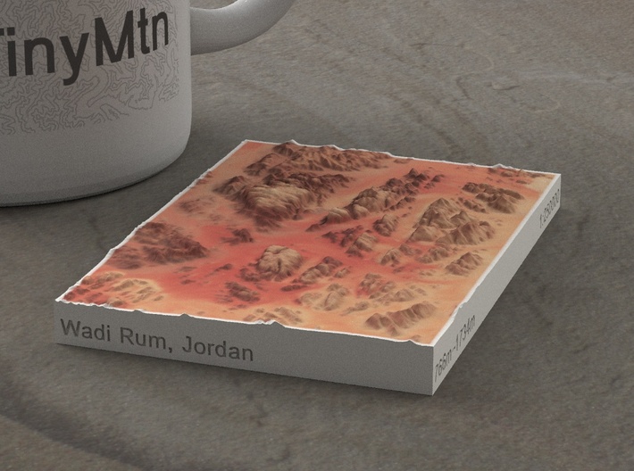 Wadi Rum, Jordan, 1:250000 3d printed 