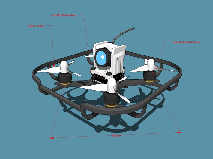 Bubo68 Drone Frame 3d printed 