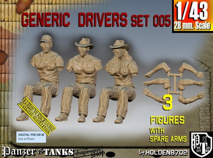 1/43 Generic Drivers Set005 3d printed