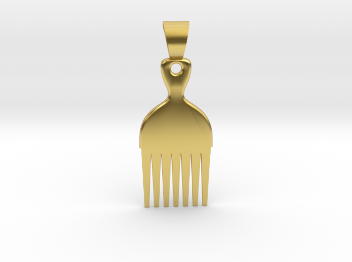 Afro comb [pendant] 3d printed