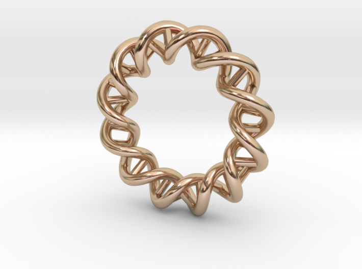 Mithocondria DNA pendant necklace 3d printed rose gold plated brass pendant necklace