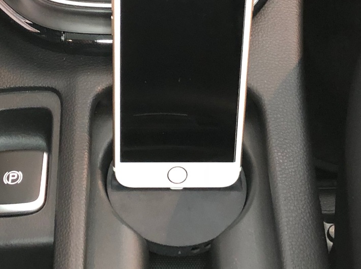 iPhone car mount/holder for KIA Stonic, Carens 3d printed iPhone car mount holder for Kia carens cup holder in black_1750