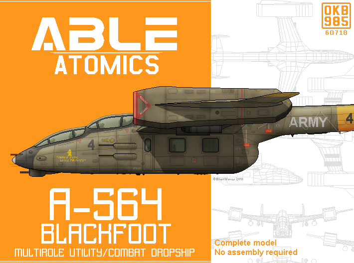 A-564 Combat Dropship 3d printed 