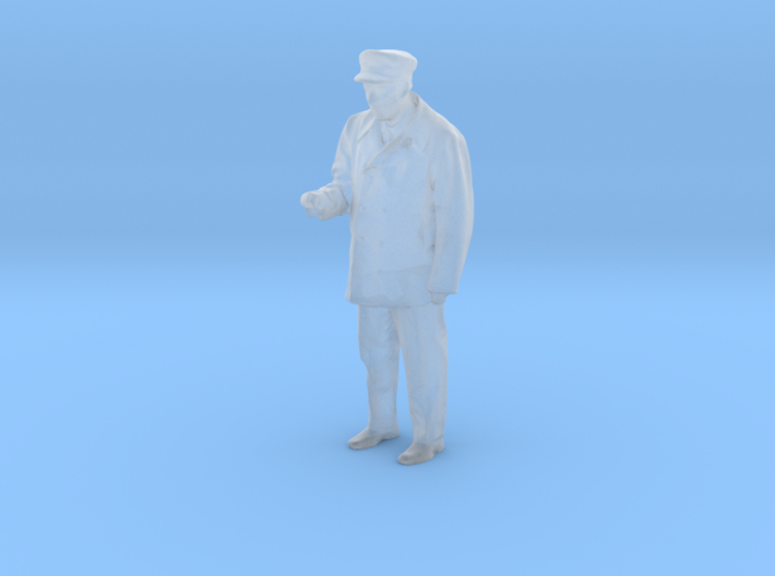 HO/O Motorman / operator figure with right arm rai 3d printed 