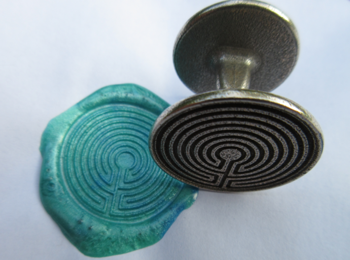 Labyrinth Wax Seal 3d printed turquoise wax