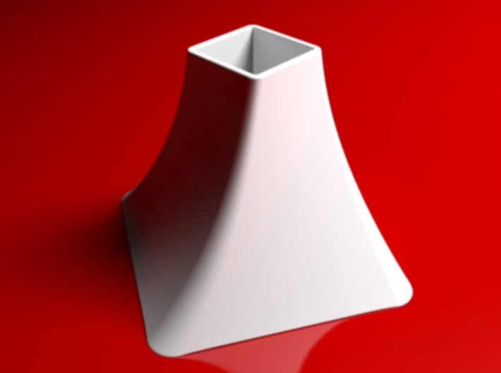 Vase Mod 004 3d printed Rendering - Vase in white plastic