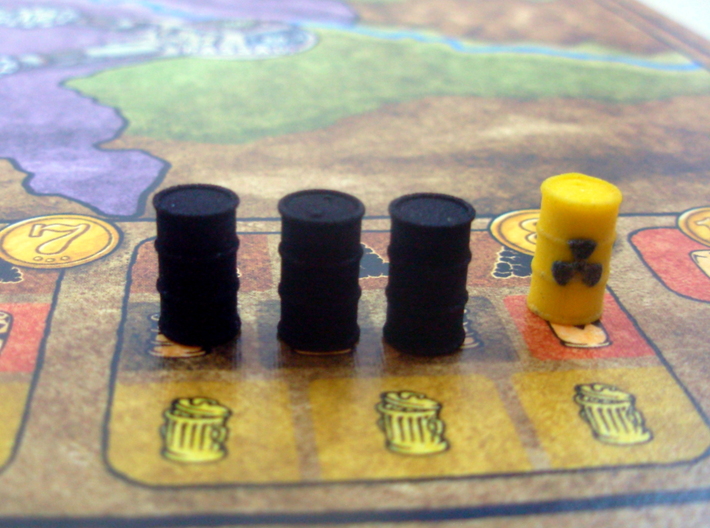 Oil Barrel 3d printed Example of oil barrel uses in the board game Power Grid