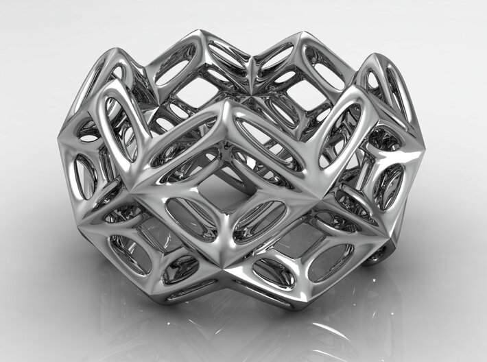 3D printed Silver Ring Lace Space Parametric Desig 3d printed 