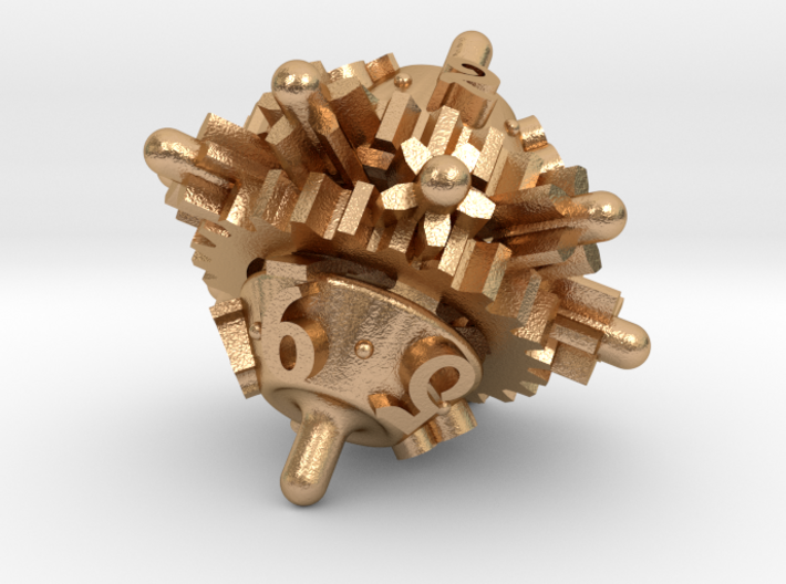 Clockwork Gears Dice 3d printed