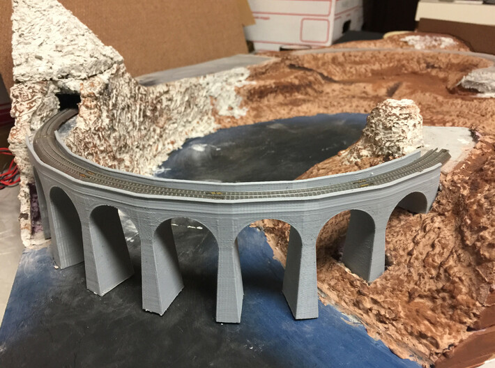 T - Scale (1:450) Concrete Viaduct (R132.5mm) 3d printed 