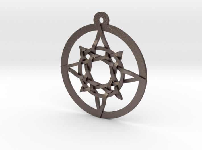 Iso 8 Pointed Star Pendant 1.2&quot; 3d printed