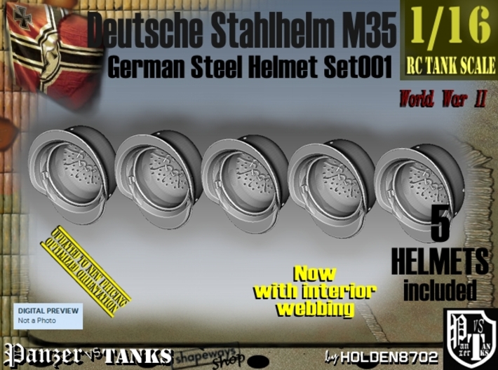 1/16 Stahlhelm M35 Set001 3d printed