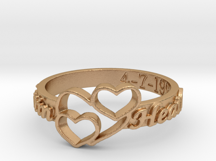 Anniversary Ring with Triple Heart - April 7, 1990 3d printed