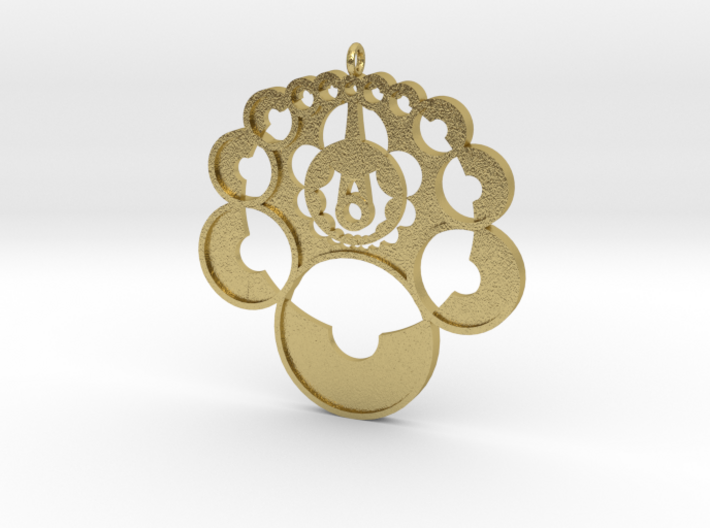 Crop circle pendant 4  3d printed
