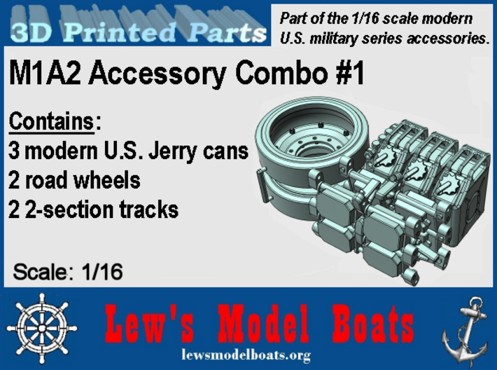 M1A2 - tracks, wheels, cans. 1/16 3d printed