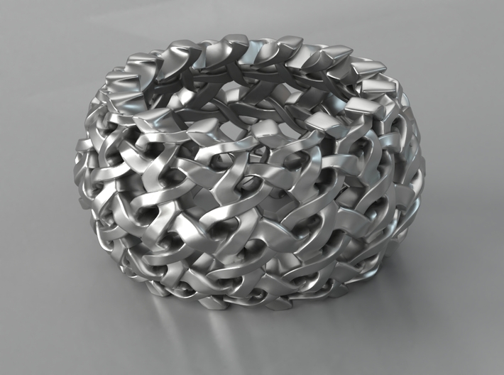 Endless Interlaced 3D printed Silver Ring / all si 3d printed 