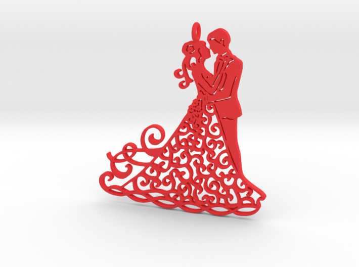 Dancing couple pendant 3d printed