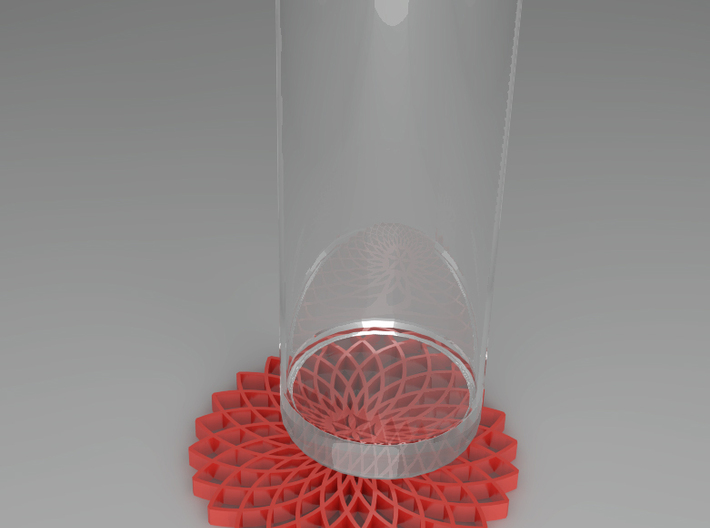 Dreamcatcher Coaster 3d printed Shown in red