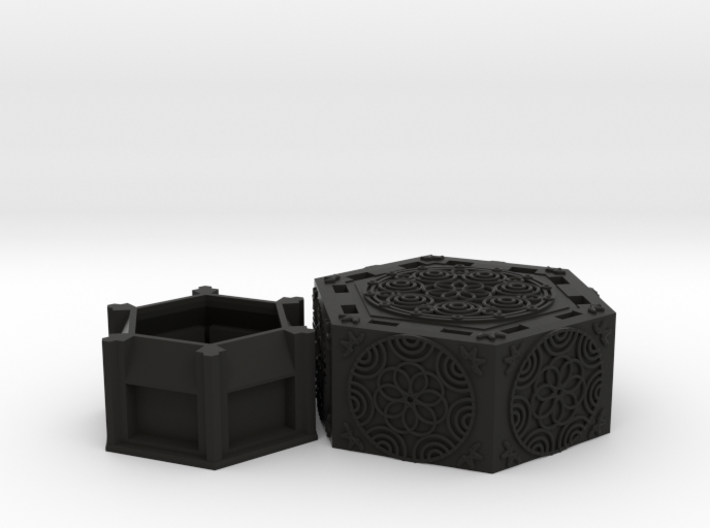 Centrifugal Force Puzzlebox v2.0 3d printed Black Natural Versatile Plastic