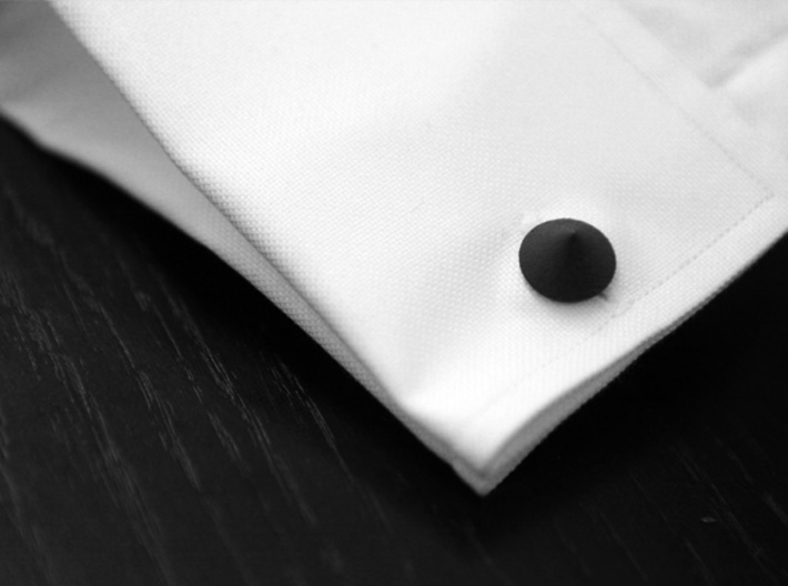 Spike Cufflinks 3d printed Black and White, Classic Combination