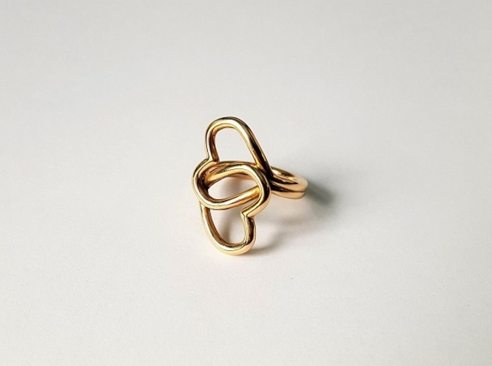 Knotted Hearts Ring 3d printed