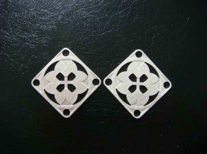Elegant Earrings - Eight Petals Crossed 3d printed Sterling Silver