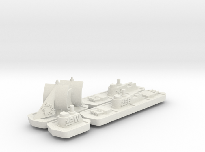 Military &amp; Sailing ships (4 pcs) 3d printed