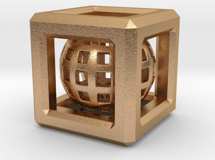 Sphere in Cube pendant 3d printed