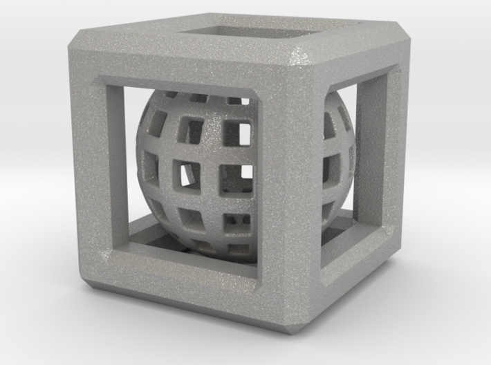 Sphere in Cube pendant 3d printed