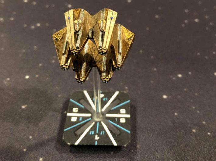 3788 Scale Tholian Crown of Tholia SRZ 3d printed Ship is in Smooth Fine Detail Plastic and painted by a fan. Stand not included.