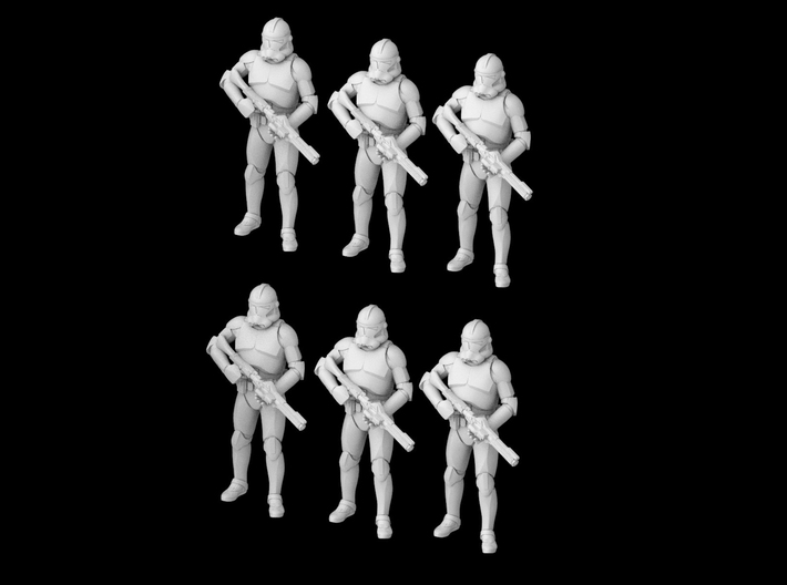 (1/47) 6x Clone Trooper Phase 2 in formation 3d printed