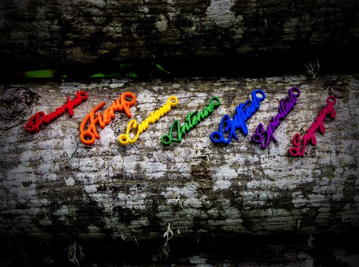 Spirited Pendant - Vivid Colors 3d printed Custom words available