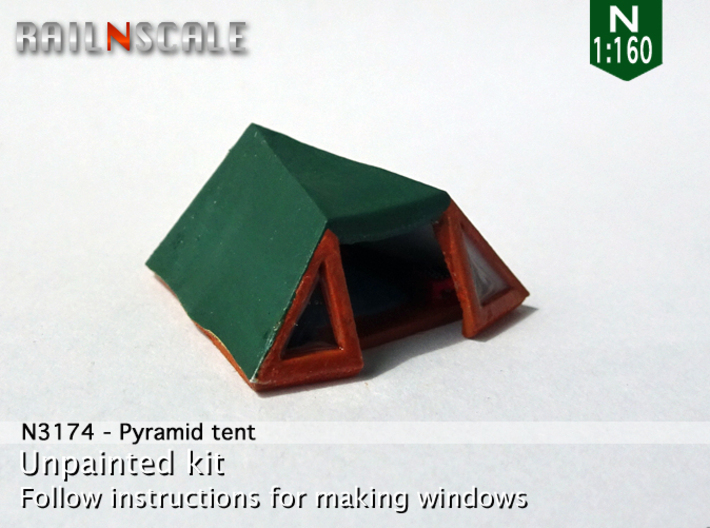 Pyramid tent (N 1:160) 3d printed 