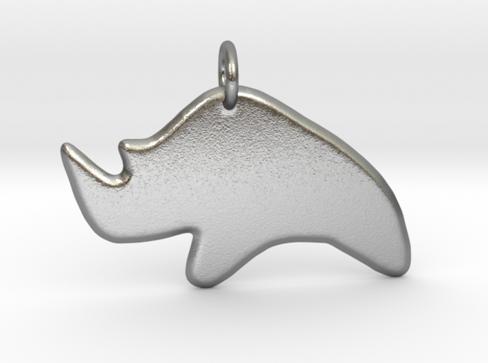 Minimalist Rhino Pendant 3d printed