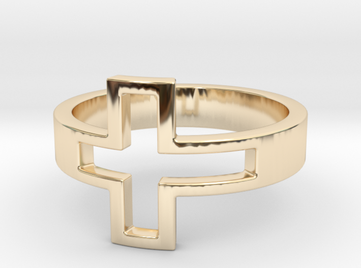 Cross Ring Size 7 3d printed