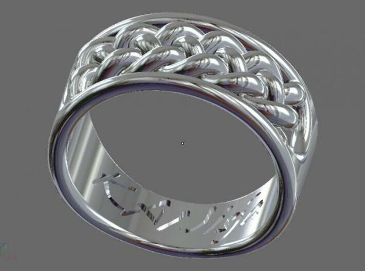 EHNisja 08, Ring Braided 3d printed Sterling Silver