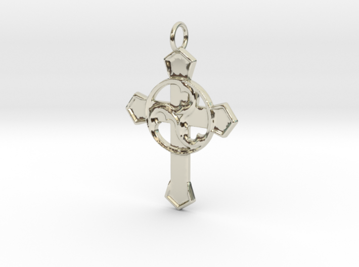 Gothic Triskell Cross Pendant 3d printed