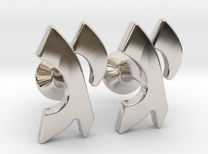 Hebrew Monogram Cufflinks - &quot;Yud Gimmel&quot; 3d printed