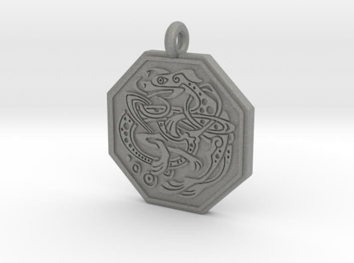 Celtic Dog Octagon Pendant 3d printed