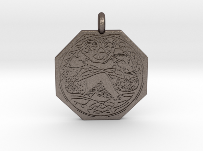 Divine Couple Celtic Octagon Pendant 3d printed