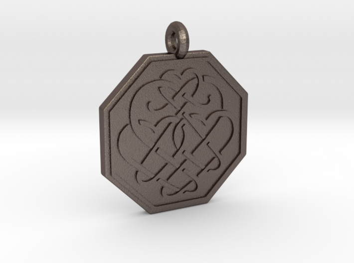 Celtic Heart Octagon Pendant 3d printed