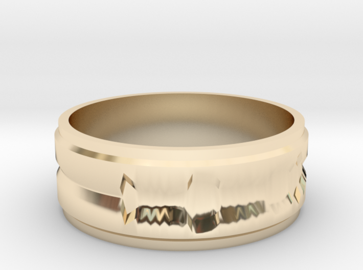 Custom Ring made from 1 Waveforms (&quot;I Love You&quot;) 3d printed