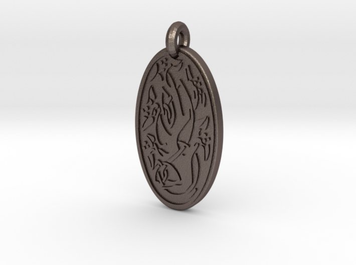 Sacred Tree/Tree of Life - Oval Pendant 3d printed