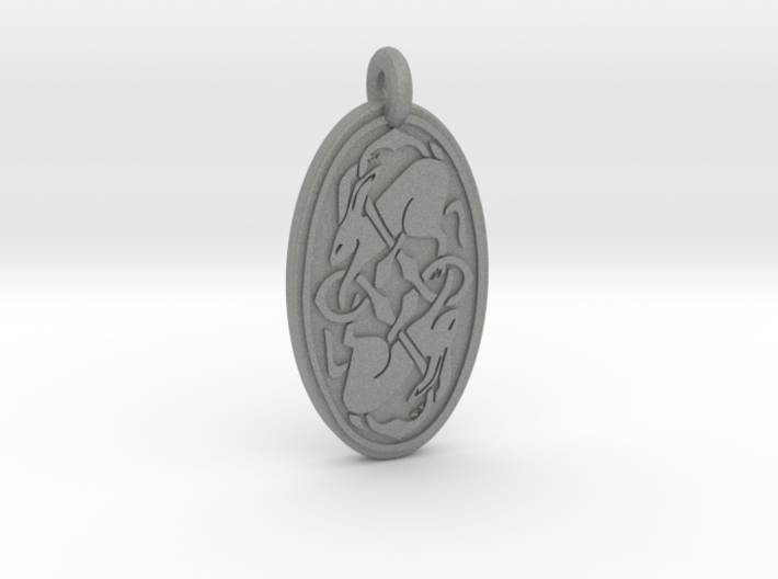 Hare - Oval Pendant 3d printed