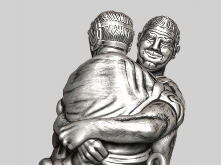 Swiss wrestling - 55mm high 3d printed Antique Silver
